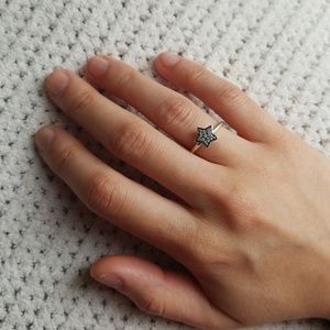 Pandora Pave Sterling Silver Ring Star